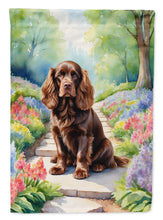 Load image into Gallery viewer, Sussex Spaniel Spring Path House Flag