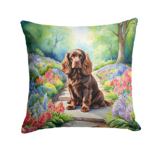 Load image into Gallery viewer, Sussex Spaniel Spring Path Throw Pillow