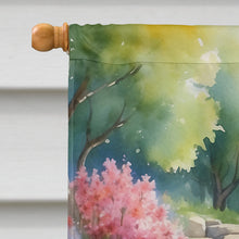 Load image into Gallery viewer, Tibetan Spaniel Spring Path House Flag