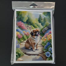 Load image into Gallery viewer, Tibetan Spaniel Spring Path Greeting Cards - Blank Note Cards – 8-Pack of Artist-Designed Cards with Envelopes