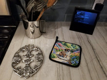 Load image into Gallery viewer, Tibetan Spaniel Spring Path Pot Holders - Set of 2 Decorative Kitchen Helpers | Made in the USA