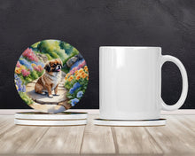 Load image into Gallery viewer, Tibetan Spaniel Spring Path Large Sandstone Coasters Pack of 4
