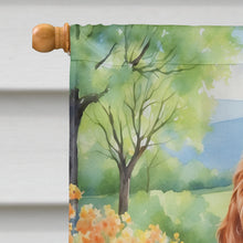 Load image into Gallery viewer, Welsh Springer Spaniel Spring Path House Flag