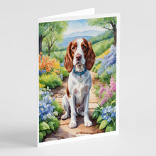 Load image into Gallery viewer, Welsh Springer Spaniel Spring Path Greeting Cards - Blank Note Cards – 8-Pack of Artist-Designed Cards with Envelopes