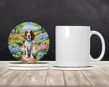 Load image into Gallery viewer, Welsh Springer Spaniel Spring Path Large Sandstone Coasters Pack of 4