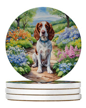 Load image into Gallery viewer, Welsh Springer Spaniel Spring Path Large Sandstone Coasters Pack of 4