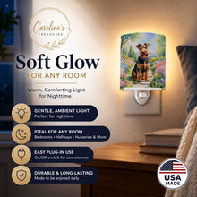 Load image into Gallery viewer, Welsh Terrier Spring Path Ceramic Night Light Compact, UL-Certified, Ideal for Bedroom, Bathroom, Nursery, Hallway, Kitchen, 6x4x3, Multicolor