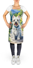 Load image into Gallery viewer, Westie Spring Path Apron – Artist-Designed Kitchen, BBQ &amp; Craft Apron