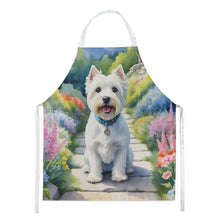Load image into Gallery viewer, Westie Spring Path Apron – Artist-Designed Kitchen, BBQ &amp; Craft Apron