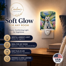 Load image into Gallery viewer, Westie Spring Path Ceramic Night Light Compact, UL-Certified, Ideal for Bedroom, Bathroom, Nursery, Hallway, Kitchen, 6x4x3, Multicolor