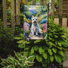 Load image into Gallery viewer, Westie Spring Path Garden Flag  – Dog-Themed Floral Outdoor Decor