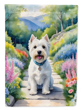 Load image into Gallery viewer, Westie Spring Path Garden Flag  – Dog-Themed Floral Outdoor Decor