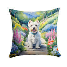 Load image into Gallery viewer, Westie Spring Path Throw Pillow