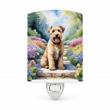 Load image into Gallery viewer, Wheaten Terrier Spring Path Ceramic Night Light Compact, UL-Certified, Ideal for Bedroom, Bathroom, Nursery, Hallway, Kitchen, 6x4x3, Multicolor