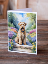 Load image into Gallery viewer, Wheaten Terrier Spring Path Greeting Cards - Blank Note Cards – 8-Pack of Artist-Designed Cards with Envelopes