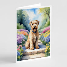 Load image into Gallery viewer, Wheaten Terrier Spring Path Greeting Cards - Blank Note Cards – 8-Pack of Artist-Designed Cards with Envelopes