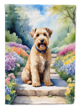 Load image into Gallery viewer, Wheaten Terrier Spring Path Garden Flag  – Dog-Themed Floral Outdoor Decor