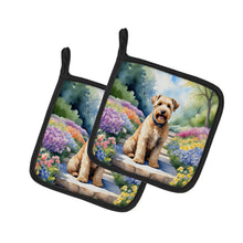 Load image into Gallery viewer, Wheaten Terrier Spring Path Pot Holders - Set of 2 Decorative Kitchen Helpers | Made in the USA