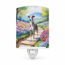 Load image into Gallery viewer, Whippet Spring Path Ceramic Night Light Compact, UL-Certified, Ideal for Bedroom, Bathroom, Nursery, Hallway, Kitchen, 6x4x3, Multicolor