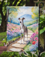 Load image into Gallery viewer, Whippet Spring Path Garden Flag  – Dog-Themed Floral Outdoor Decor