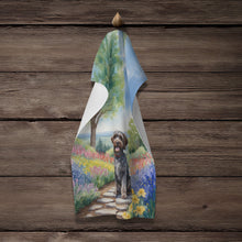 Load image into Gallery viewer, Wirehaired Pointing Griffon Spring Path Kitchen Towel