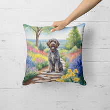 Load image into Gallery viewer, Wirehaired Pointing Griffon Spring Path Throw Pillow