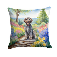 Load image into Gallery viewer, Wirehaired Pointing Griffon Spring Path Throw Pillow