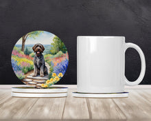 Load image into Gallery viewer, Wirehaired Pointing Griffon Spring Path Large Sandstone Coasters Pack of 4