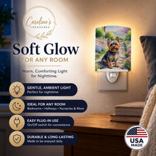Load image into Gallery viewer, Yorkshire Terrier Spring Path Ceramic Night Light Compact, UL-Certified, Ideal for Bedroom, Bathroom, Nursery, Hallway, Kitchen, 6x4x3, Multicolor