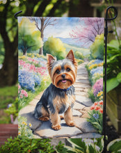 Load image into Gallery viewer, Yorkshire Terrier Spring Path Garden Flag  – Dog-Themed Floral Outdoor Decor
