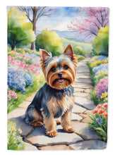 Load image into Gallery viewer, Yorkshire Terrier Spring Path Garden Flag  – Dog-Themed Floral Outdoor Decor