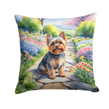 Load image into Gallery viewer, Yorkshire Terrier Spring Path Throw Pillow
