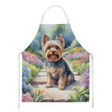 Load image into Gallery viewer, Yorkshire Terrier Spring Path Apron – Artist-Designed Kitchen, BBQ &amp; Craft Apron