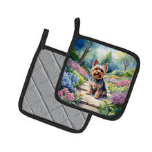Load image into Gallery viewer, Yorkshire Terrier Spring Path Pot Holders - Set of 2 Decorative Kitchen Helpers | Made in the USA