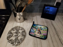 Load image into Gallery viewer, Yorkshire Terrier Spring Path Pot Holders - Set of 2 Decorative Kitchen Helpers | Made in the USA