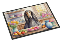 Load image into Gallery viewer, Decorating Easter Afghan Hound Doormat-24x36 Indoor / Outdoor Rug | Made in USA
