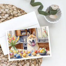 Load image into Gallery viewer, Decorating Easter Akita Greeting Cards - Blank Note Cards – 8-Pack of Artist-Designed Cards with Envelopes