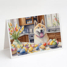 Load image into Gallery viewer, Decorating Easter Akita Greeting Cards - Blank Note Cards – 8-Pack of Artist-Designed Cards with Envelopes