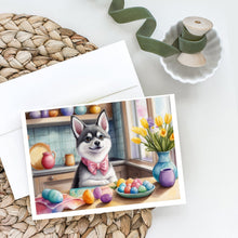 Load image into Gallery viewer, Decorating Easter Alaskan Klee Kai Greeting Cards - Blank Note Cards – 8-Pack of Artist-Designed Cards with Envelopes