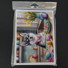 Load image into Gallery viewer, Decorating Easter Alaskan Klee Kai Greeting Cards - Blank Note Cards – 8-Pack of Artist-Designed Cards with Envelopes