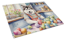 Load image into Gallery viewer, Decorating Easter Alaskan Malamute Glass Cutting Boards – Durable, Decorative Kitchen Art
