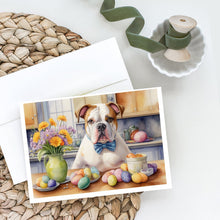 Load image into Gallery viewer, Decorating Easter American Bulldog Greeting Cards - Blank Note Cards – 8-Pack of Artist-Designed Cards with Envelopes