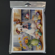 Load image into Gallery viewer, Decorating Easter American Bulldog Greeting Cards - Blank Note Cards – 8-Pack of Artist-Designed Cards with Envelopes