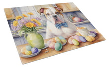 Load image into Gallery viewer, Decorating Easter American Bulldog Glass Cutting Boards – Durable, Decorative Kitchen Art