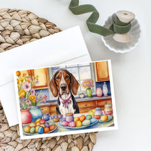 Load image into Gallery viewer, Decorating Easter American English Coonhound Greeting Cards - Blank Note Cards – 8-Pack of Artist-Designed Cards with Envelopes