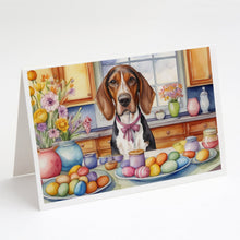 Load image into Gallery viewer, Decorating Easter American English Coonhound Greeting Cards - Blank Note Cards – 8-Pack of Artist-Designed Cards with Envelopes