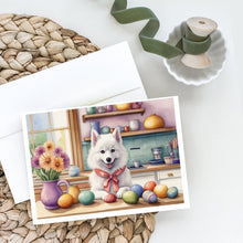 Load image into Gallery viewer, Decorating Easter American Eskimo Greeting Cards - Blank Note Cards – 8-Pack of Artist-Designed Cards with Envelopes