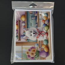 Load image into Gallery viewer, Decorating Easter American Eskimo Greeting Cards - Blank Note Cards – 8-Pack of Artist-Designed Cards with Envelopes