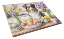 Load image into Gallery viewer, Decorating Easter Australian Shepherd Glass Cutting Boards – Durable, Decorative Kitchen Art