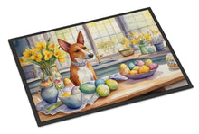 Load image into Gallery viewer, Decorating Easter Basenji Doormat